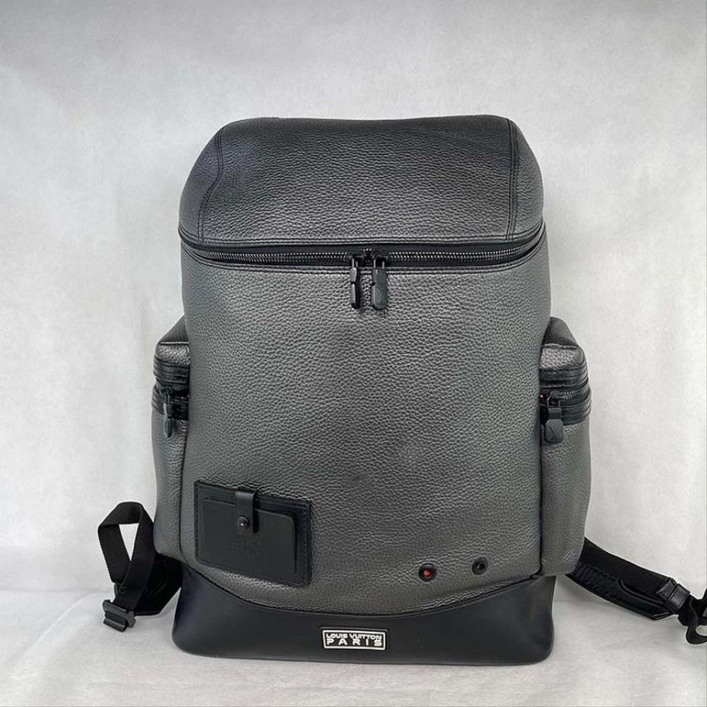 Louis Vuitton Alpha Gray Taurillon Leather Black Leather Orange Interior Travel